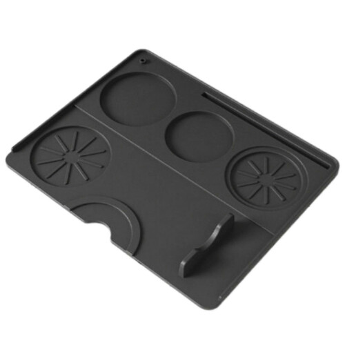 (Black) Silicone Coffee Machine Mat Multifunctional Coffee Making Tool Tray Professional Baristas Setup