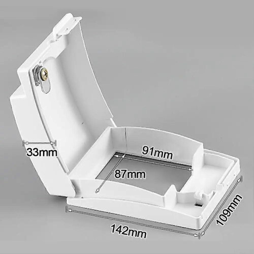 Waterproof Outdoor Socket Box with Key Lock Cover for Electrical Switch Protection, Self-Backing Installation 2