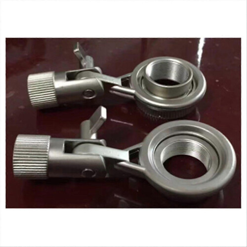 Microphone Shock Mount Clip Compatible with 22mm Thread Mic Stands Silver Metal Bracket 2