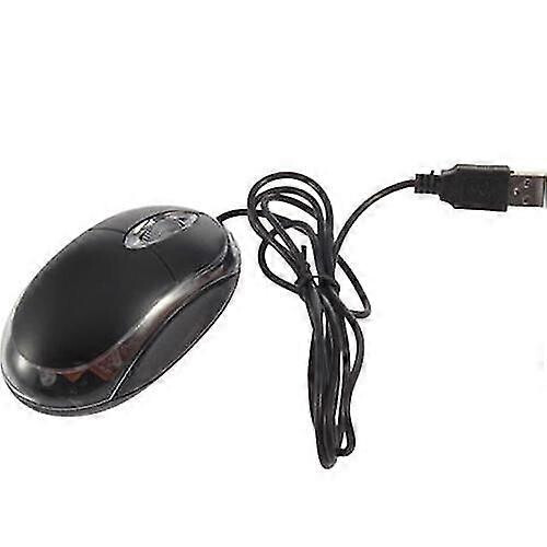 Wired USB Optical Mouse, Black, 1.2m Cable, Red/Blue Random Flash Light, Compatible with PC Laptop Windows System 2
