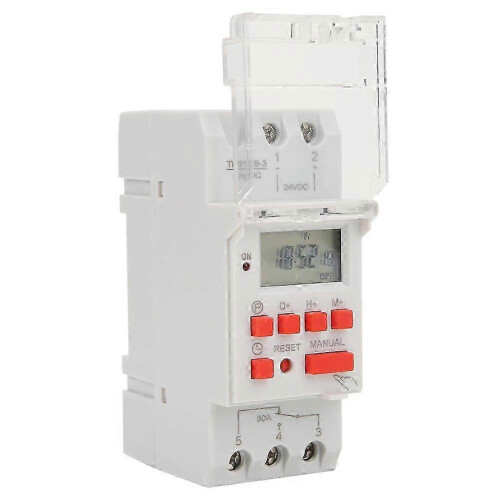 Timer Switch DC 24V 30A 5000W Programmable LCD Display 12/24hr Weekly Time Relay 2
