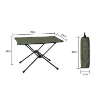 (Army Green) Aluminum Alloy Lightweight Folding Camping Table Camping Picnic Small Outdoor Table for Outdoors Equipment