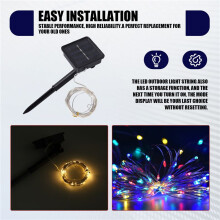 Solar LED-Slingor, 10 M VattentäTa Flexibla Julljus, AnväNds på UtegåRdar, FäRg 1 Stycken