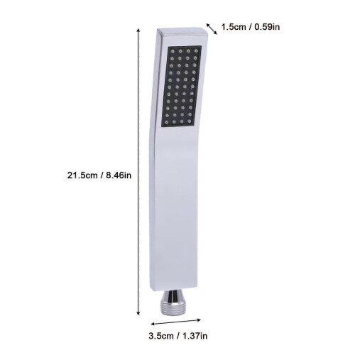 Stainless Steel Rectangular Shower Head Handheld with 44 Water Saving Silicone Jets 2