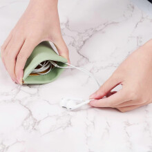 Snap Closure Leather Jewelry Pouch for Rings, Coins, Small Items, 2 Pack, Green