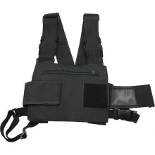 Harnais de poitrine réglable pour radio, poche poitrine pour talkie-walkie en nylon, pour randonnée camping survie travail voyages