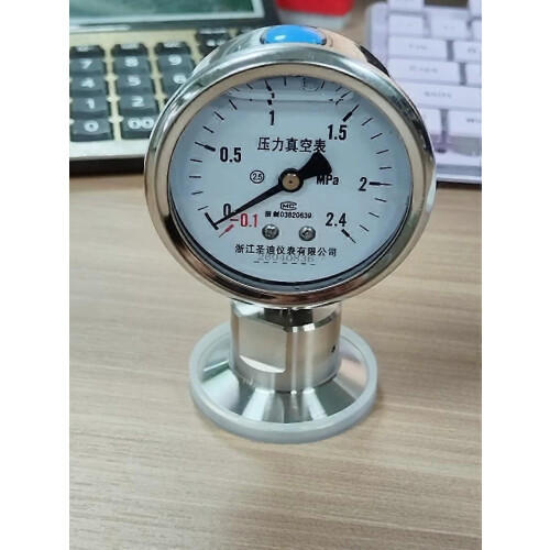 Three-piece Diaphragm Pressure Gauge, -0.1-2.4 MPa Range, 1.5 Inch Dial, for Sanitary Process Systems 1