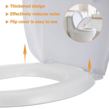 EVA Padded Elongated Toilet Seat Replacement, Slow Close, 44.6x36cm, Waterproof White, for Senior Bathroom Use