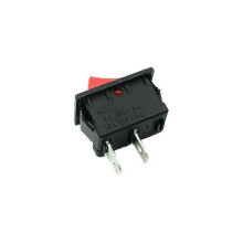 Tuimelschakelaar, 10 stuks 2-pins aan/uit 10x15mm zwarte drukknopschakelaar, 3A 250V 6A 125V AC