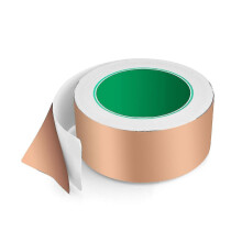 Koperfolietape met geleidende lijm, 30 mm x 20 m, voor EMI-afscherming en slakkenafweer.