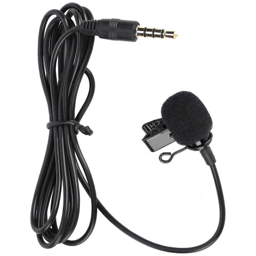 Clip-On Lavalier Lapel Microphone, 3.5mm TRRS, Noise Reduction, for Smartphone Computer Tablet 1