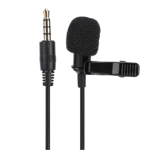 Clip-On Lavalier Lapel Microphone, 3.5mm TRRS, Noise Reduction, for Smartphone Computer Tablet 2