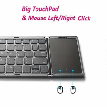 Draagbaar, opvouwbaar, draadloos minitoetsenbord met touchpad, compatibel met Windows, Android, iOS, Mac, tablets en smartphones.