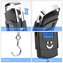 Digital Luggage Scale, 50kg Max 50g Accuracy, Backlit LCD Display, Portable Hanging Weight Scale with 4 Unit Switching