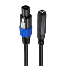 Speaker Cable Adapter 1/4" TS Female to Speakon Male 0.5m for Power Amp Speaker Cabinet Connection