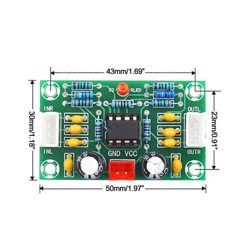 NE5532 Preamplifier Module 2 Channel Audio Amplifier Board DC 12-30V 1