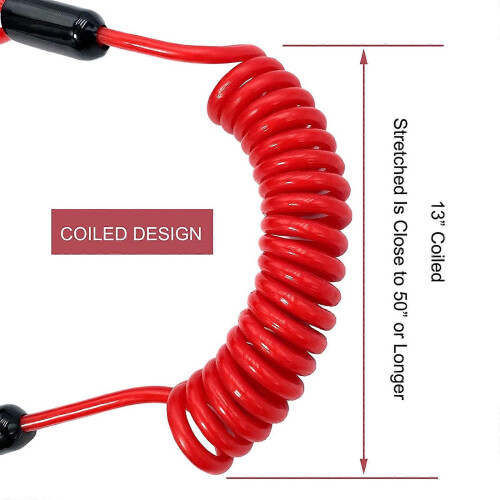 Universal Boat Kill Switch Lanyard, 160cm TPU Floating Outboard Engine Motor Safety Tether Cord 2