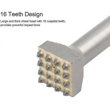Ciseau à marteau en acier à 16 dents, argenté, pour le dégrossissage de surfaces en béton, carrelage et céramique