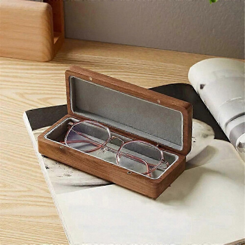 Solid Wood Glasses Case Retro Walnut Box Portable for Eyeglasses and Sunglasses 1