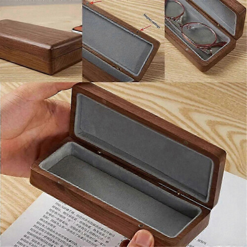 Solid Wood Glasses Case Retro Walnut Box Portable for Eyeglasses and Sunglasses 2