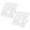 Wall Mounted Light Switch, 2 Pack Square Residential Light Control Switch, 220V 10A PC Material, 8.30X8.30X3.00CM 2