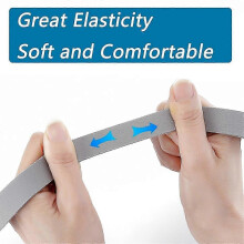 Cinghie per copricapo compatibili con la maschera CPAP F30, confezione da 2, regolabili con velcro, taglia media, grigio-blu, nylon.