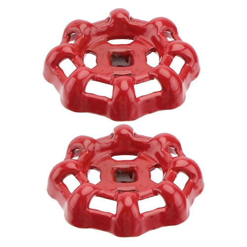 Cast Iron Hand Wheel Handle 2Pcs Red Shutoff for Home Use Compatible with Multiple Brands 1
