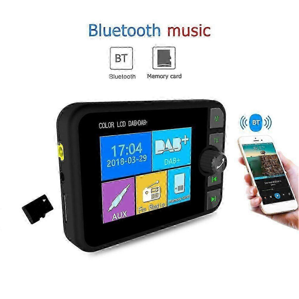 Car DAB+ Digital Radio Receiver, Bluetooth Hands-free, FM Transmitter, 2.4 Inch LCD Display, For In-Car Audio Upgrade-image-OPC-PWV2CFZ-NEW