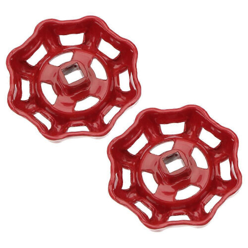 Cast Iron Hand Wheel Handle 2Pcs Red Shutoff for Home Use Compatible with Multiple Brands 2