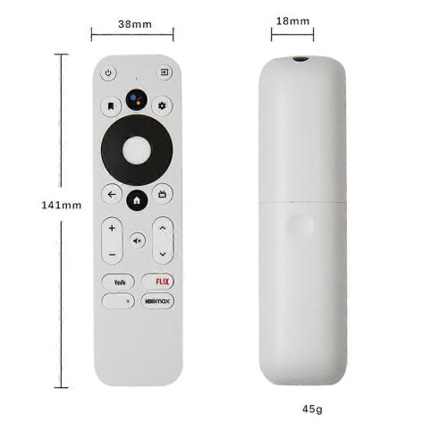Voice Remote Control compatible with KM2 KM2 PLUS Android 4K UHD TV Box, White ABS Bluetooth Replacement Remote 1