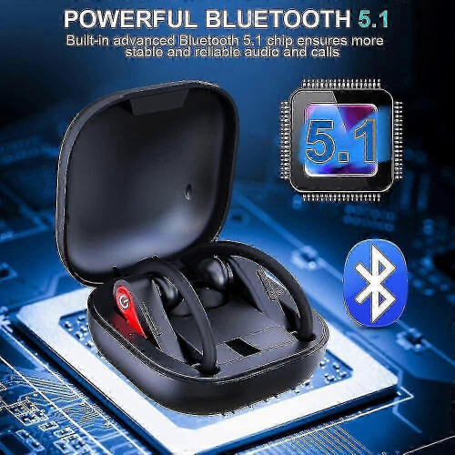 Wireless Earbuds Bluetooth 5.1 with Earhooks, IP7 Waterproof, 40H Playtime, Stable Connection 2
