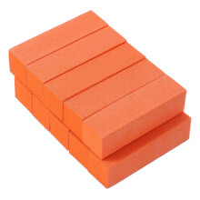 Oranje nagelvijlblokjes, 10 stuks, spons met witte korundkorrels, 9x2,5x2,5 cm, draagbare, zachte nagelvijlen voor manicure.