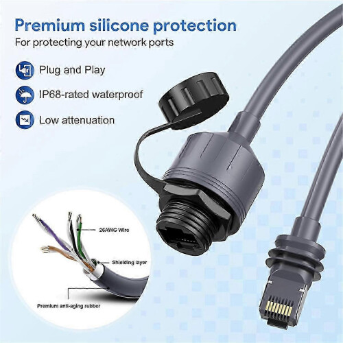 Ethernet Adapter Gen 3 & Mini Compatible Waterproof RJ45 Coupler Extension Cable 2