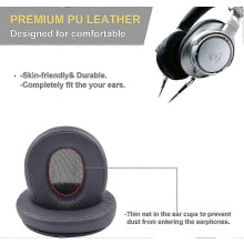 Cuscinetti auricolari di ricambio compatibili con Audio-Technica ATH-DSR9BT ATH-DSR7BT ATH-SR9, schiuma memory, riduzione rumore, con rete antipolvere