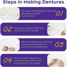 Kit de prótesis dentales caseras para dientes superiores e inferiores, resina moldeable personalizable para reemplazar la sonrisa.
