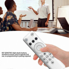 Mando a distancia universal compatible con proyectores Epson CO-FH01, CO-FH02 y CO-W01, material ABS blanco.