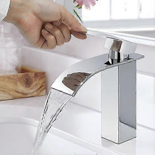 Waterfall Lavatory Faucet, Single Handle, Chrome, Ceramic Valve, Brass 1