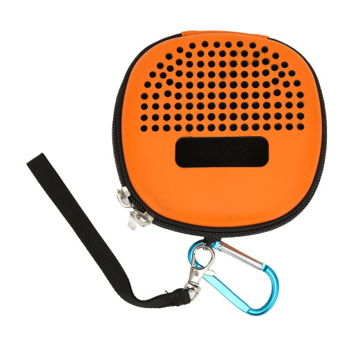 Micro Bluetooth Speaker Case, Crashproof Scratch Resistant Waterproof Portable EVA Semi Hard Case with Metal Hook, Orange 1