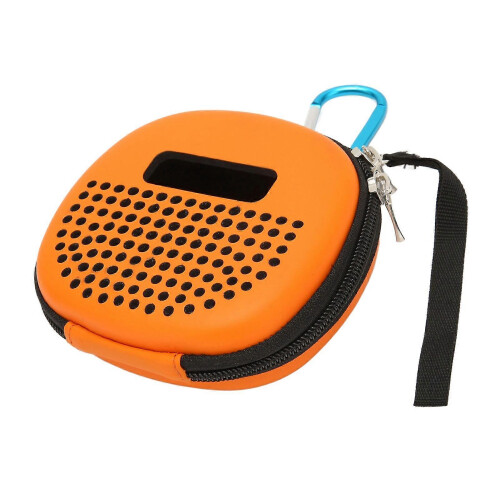 Micro Bluetooth Speaker Case, Crashproof Scratch Resistant Waterproof Portable EVA Semi Hard Case with Metal Hook, Orange 2