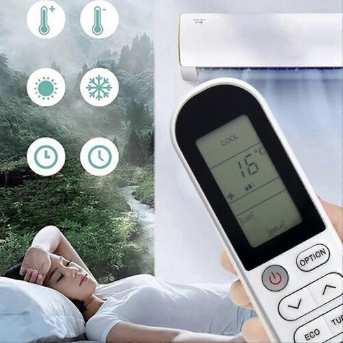 Universal AC Remote Control Compatible with Most Air Conditioners, White ABS 2