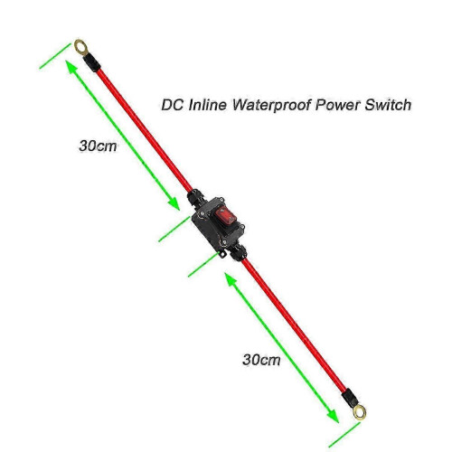 DC12V Inline Wire Switch IP67 Waterproof 25A DPST Dual Side Wiring with Quick Connect 1