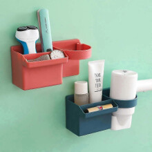Hair Dryer Rack Wall Mount, Removable Bathroom Storage Organizer for Hairdryer Plug Cord
