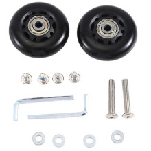 Rodas de reposição para mala 2 unidades, 60mm diâmetro, PU, rolamentos de aço carbono, 18mm largura aro, Compatível com malas