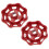 Cast Iron Hand Wheel Handle 2Pcs Red for Home Use, Effortless Control, 6.5cm 3