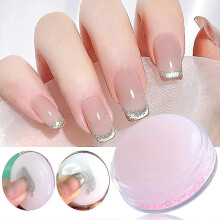 French Nail Art Stamper, Soft Jelly Sticky Silicone Nail Polish Transfer Tool for French Tips Manicure