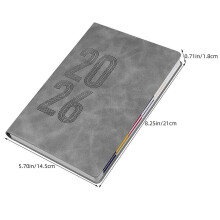 Agenda giornaliera 2026, diario con calendario di 12 mesi e linguette mensili, copertina morbida in PU, carta resistente all'inchiostro.