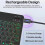Wireless Bluetooth 7 Color Backlit Rechargeable Keyboard Compatible with Tablet Laptop 4