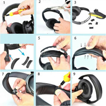 Zatrzaskowy pałąk na głowę kompatybilny ze słuchawkami Bose QuietComfort 15 QC15 QC 2, część naprawcza, kolor czarny