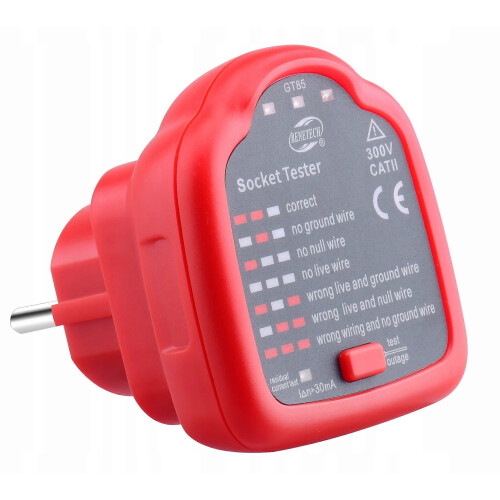 GT85 Socket Tester with RCD Test Button for Polarity Leakage Detection 2