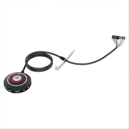 Desktop Computer Switch Button Compatible with PC, Dual USB Ports and Audio Interface, 165cm Cable 2